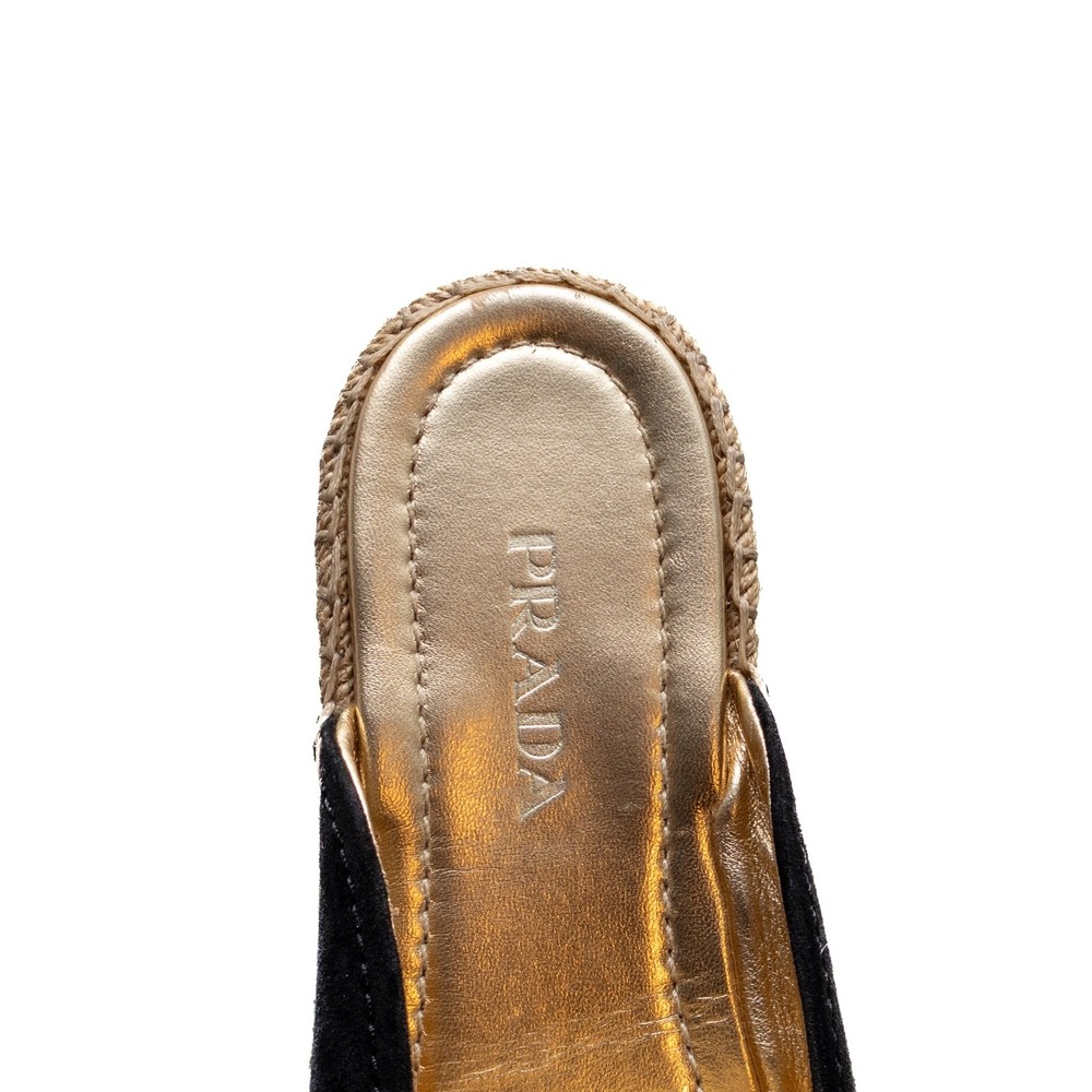 Prada Black Suede Espadrille Mule - Picture 7 of 10